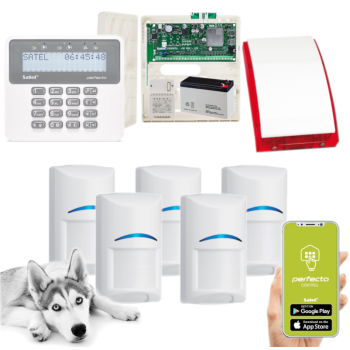 ZESTAW ALARMOWY SATEL PERFECTA 32-WRL LTE SET-A 5 CZUJEK BOSCH PET PRF-LCD SYRENA SP-4001R